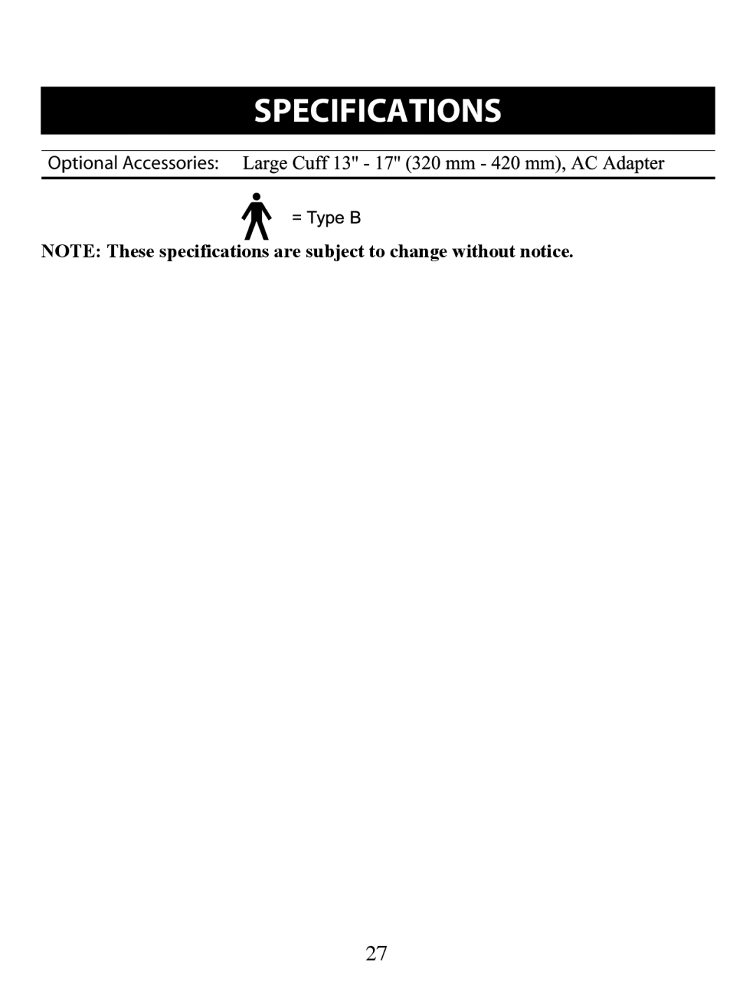 Omron Healthcare BP742 instruction manual Optional Accessories 