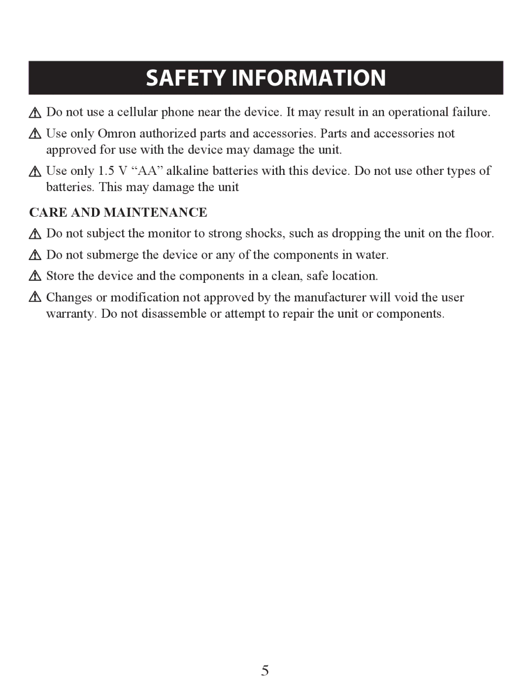 Omron Healthcare BP742 instruction manual Care and Maintenance 