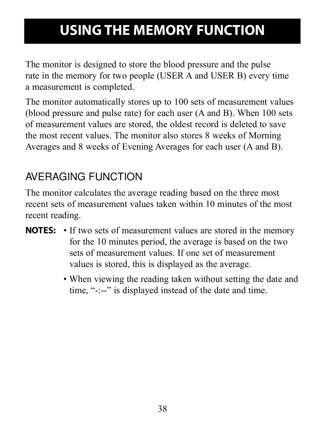 Omron Healthcare BP791IT instruction manual Using the Memory Function, Averaging Function 