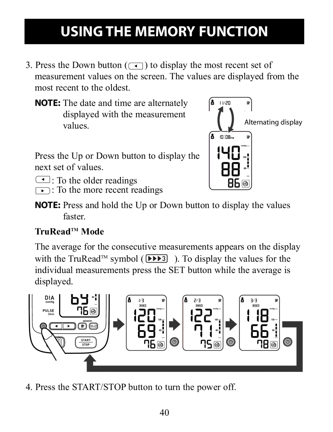 Omron Healthcare BP791IT instruction manual TruReadTM Mode 