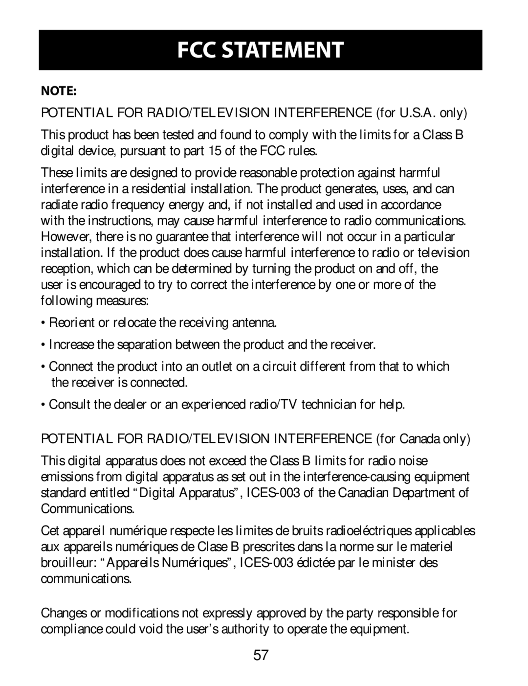 Omron Healthcare BP791IT instruction manual FCC Statement 