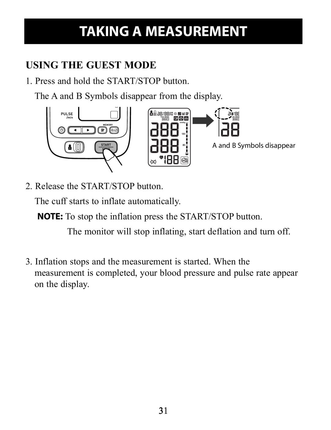 Omron Healthcare BP791IT instruction manual Using The Guest Mode, Taking A Measurement 