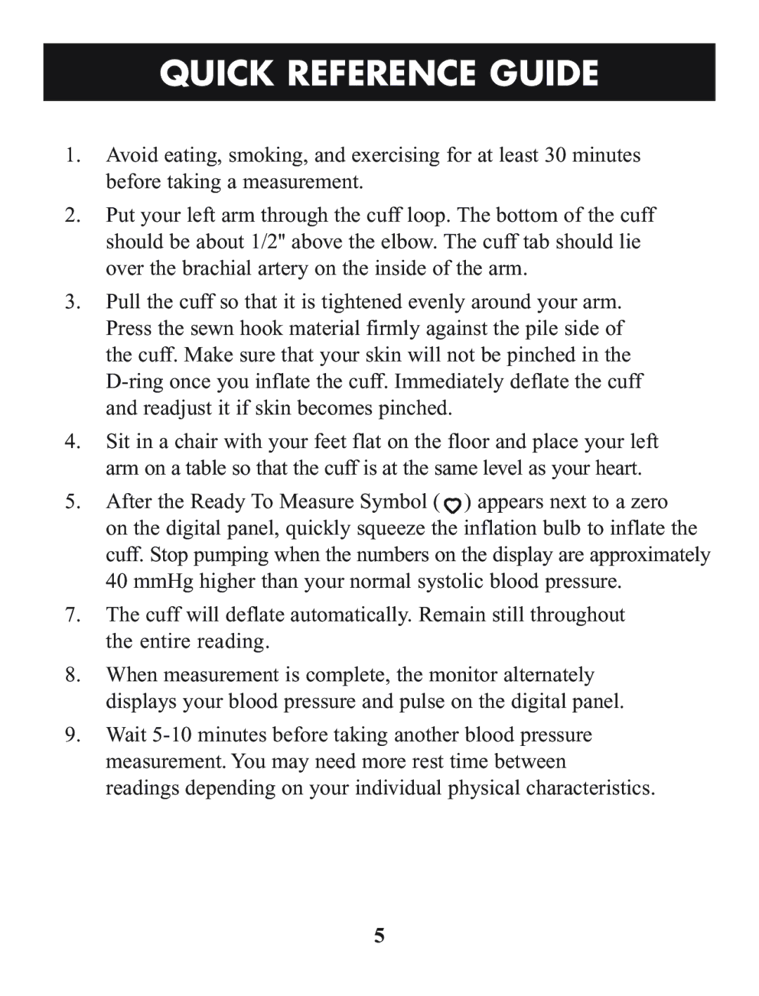 Omron Healthcare HEM-412C manual Quick Reference Guide 