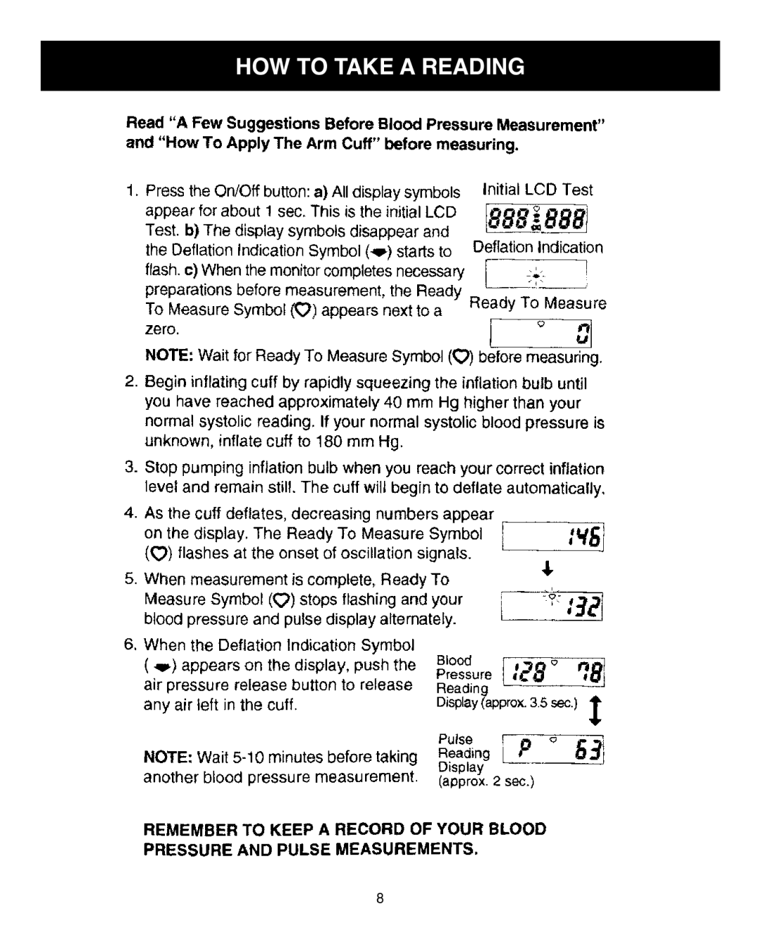 Omron Healthcare HEM-431C instruction manual HOW to Take a Reading 