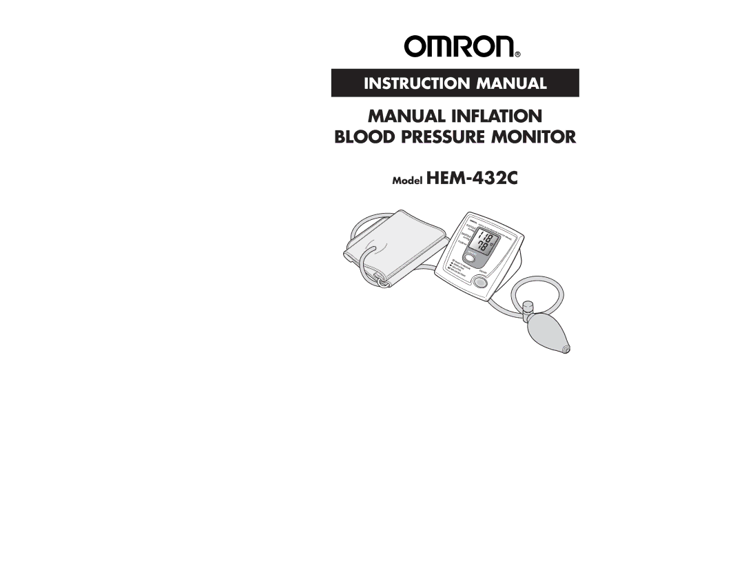 Omron Healthcare HEM-432C manual Manual Inflation Blood Pressure Monitor 