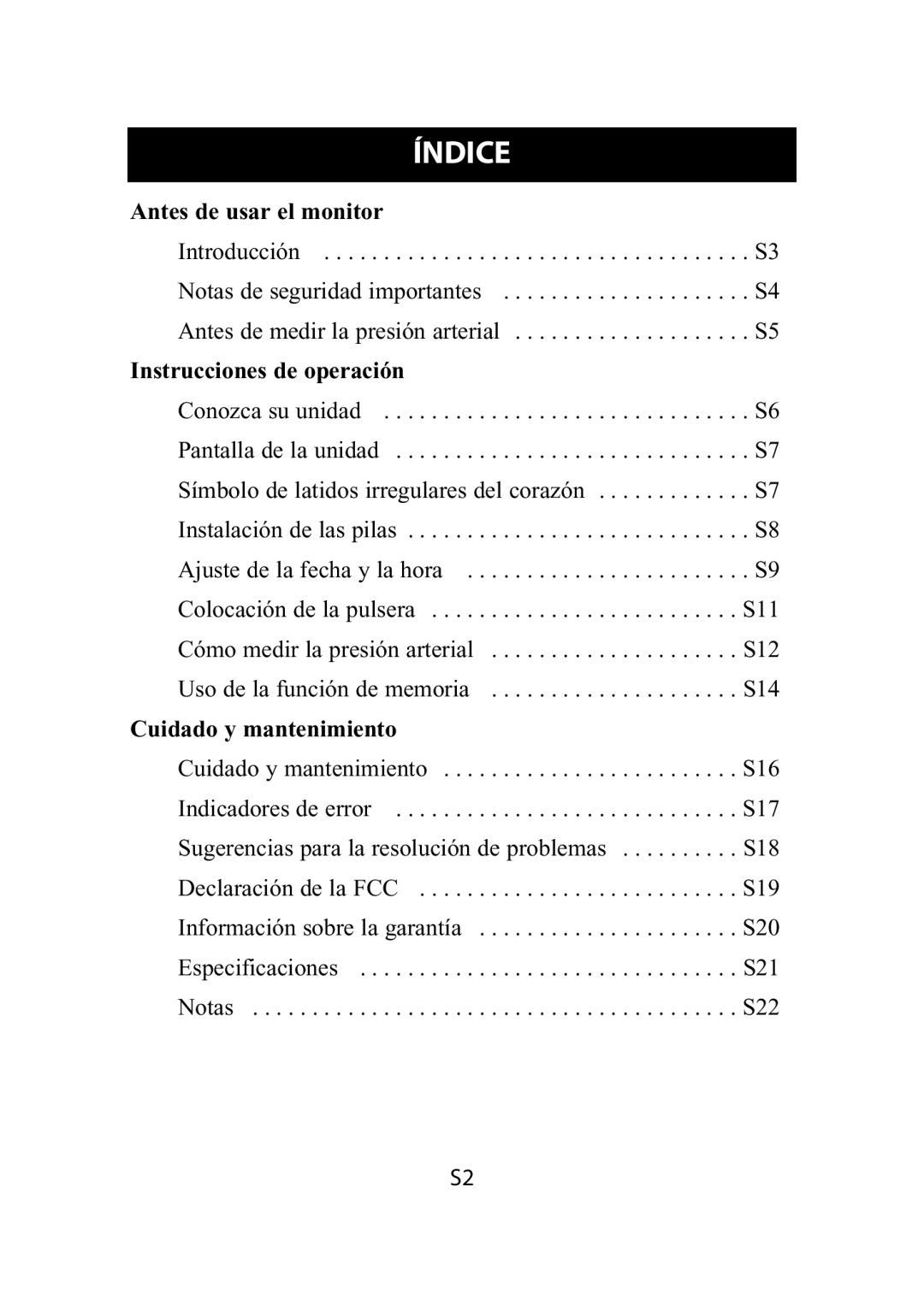 Omron Healthcare HEM-609 instruction manual Índice, Antes de usar el monitor 