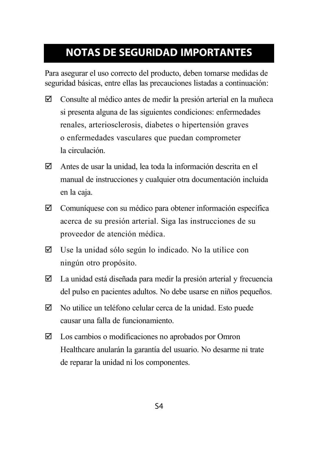 Omron Healthcare HEM-609 instruction manual Notas De Seguridad Importantes 