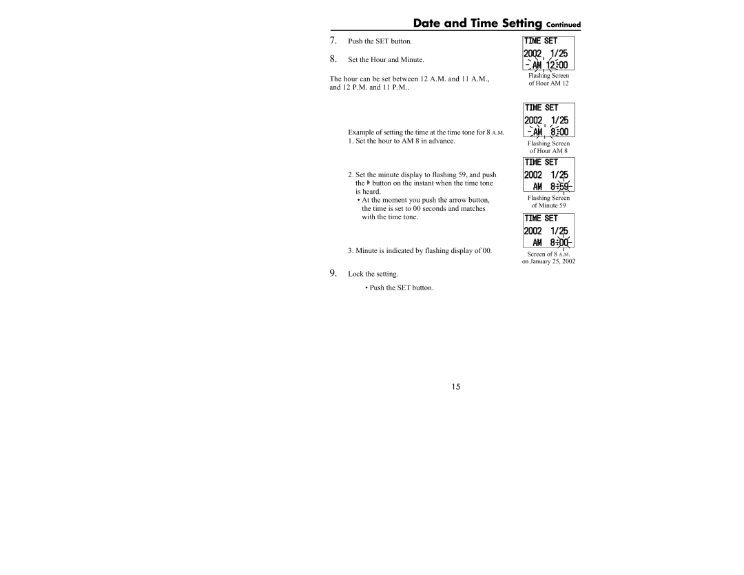 Omron Healthcare HEM-637 manual Date and Time Setting 