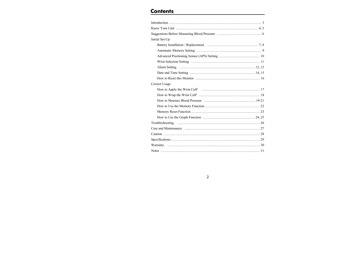 Omron Healthcare HEM-637 manual Contents 