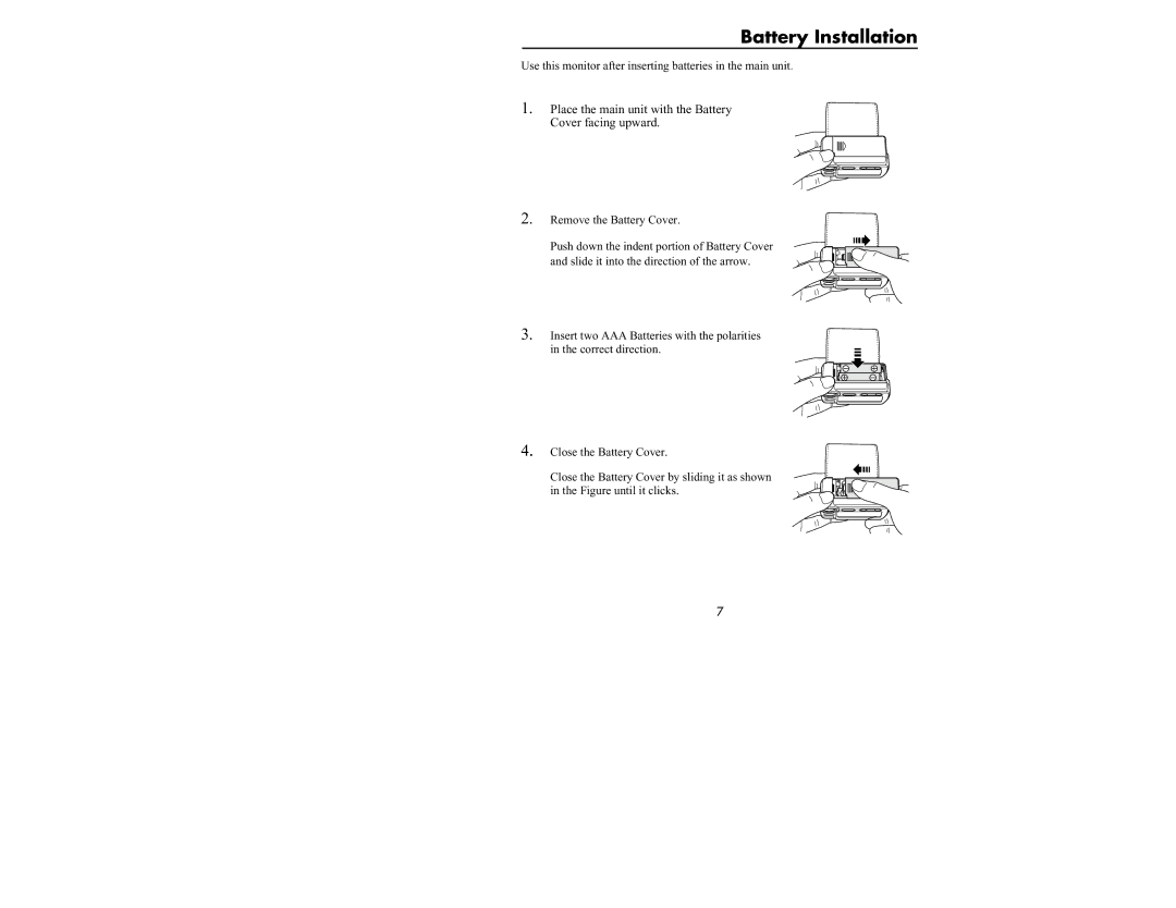 Omron Healthcare HEM-637 manual Battery Installation 