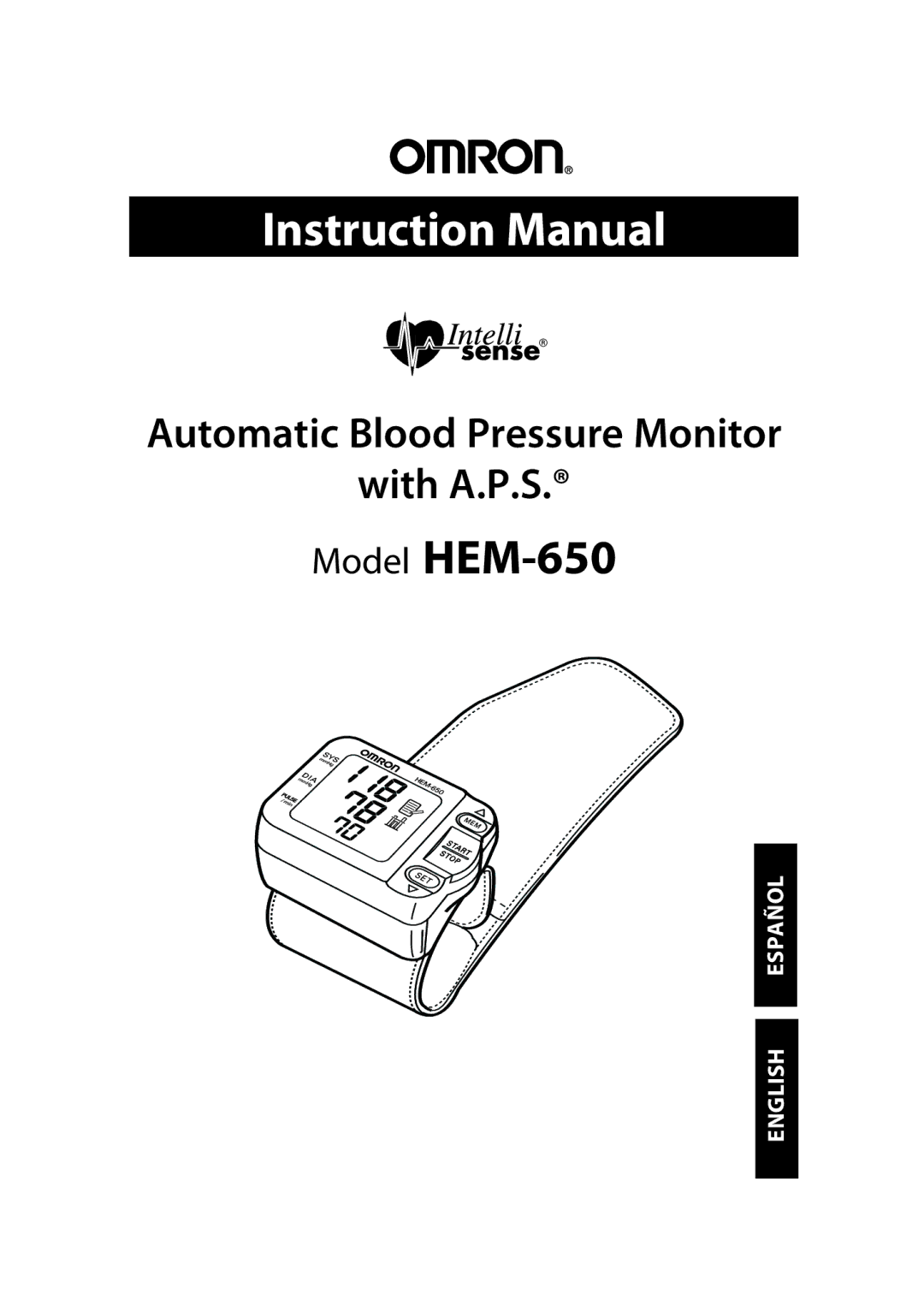 Omron Healthcare instruction manual Model HEM-650 