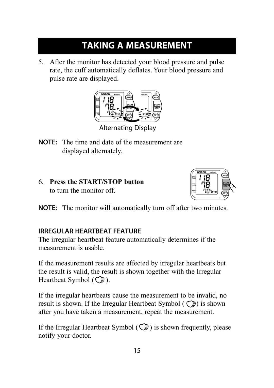 Omron Healthcare HEM-650 instruction manual Irregular Heartbeat Feature 