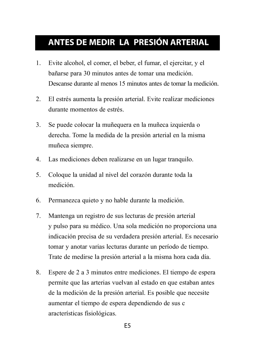 Omron Healthcare HEM-650 instruction manual Antes DE Medir LA Presión Arterial 