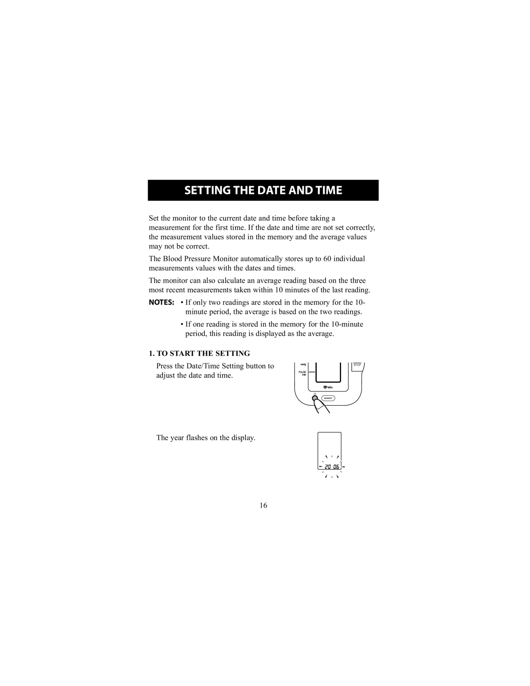 Omron Healthcare HEM-711DLX instruction manual Setting the Date and Time, To Start the Setting 