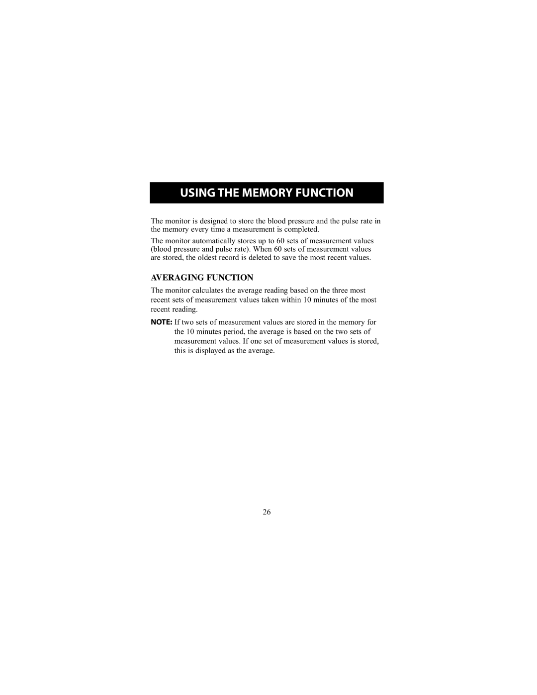 Omron Healthcare HEM-711DLX instruction manual Using the Memory Function, Averaging Function 