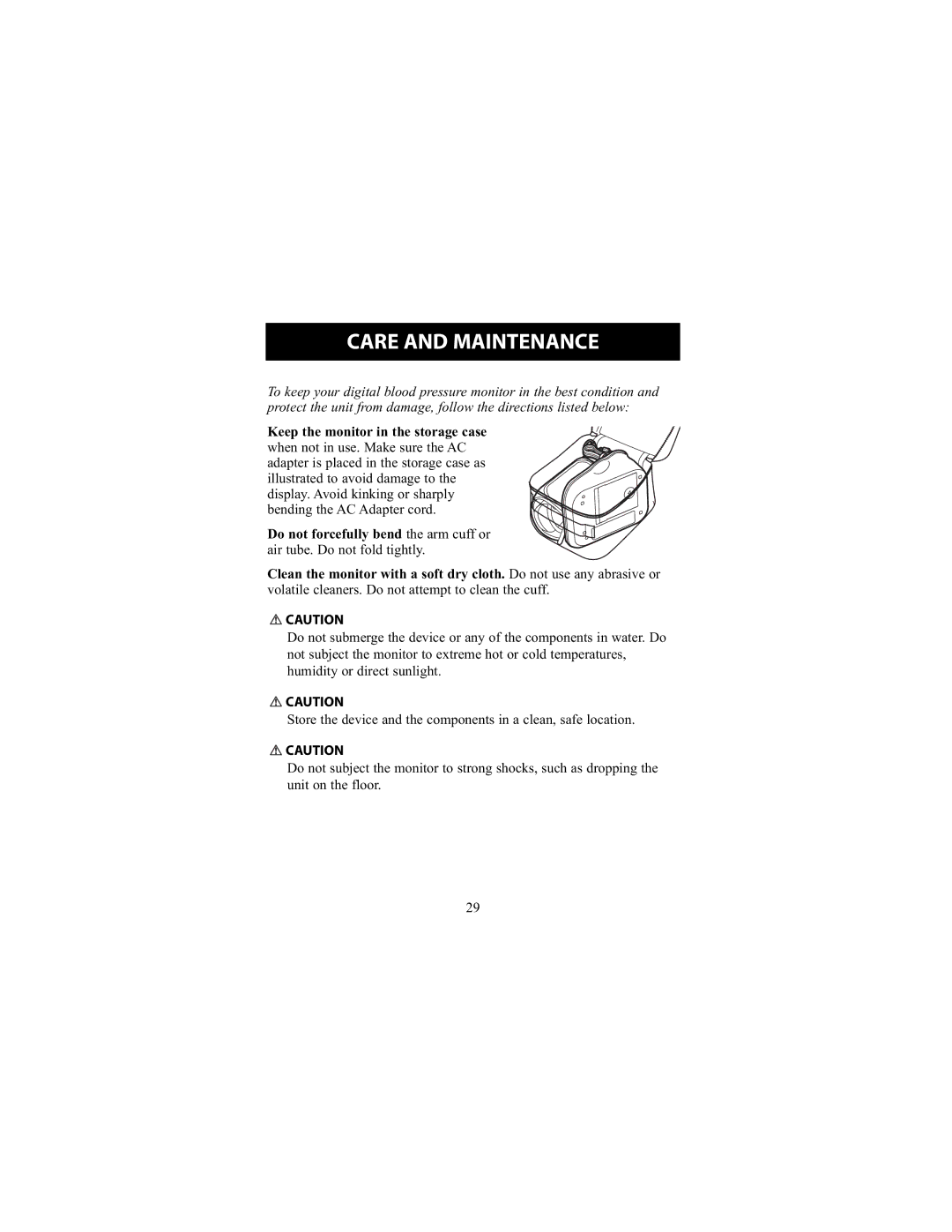 Omron Healthcare HEM-711DLX instruction manual Care and Maintenance 