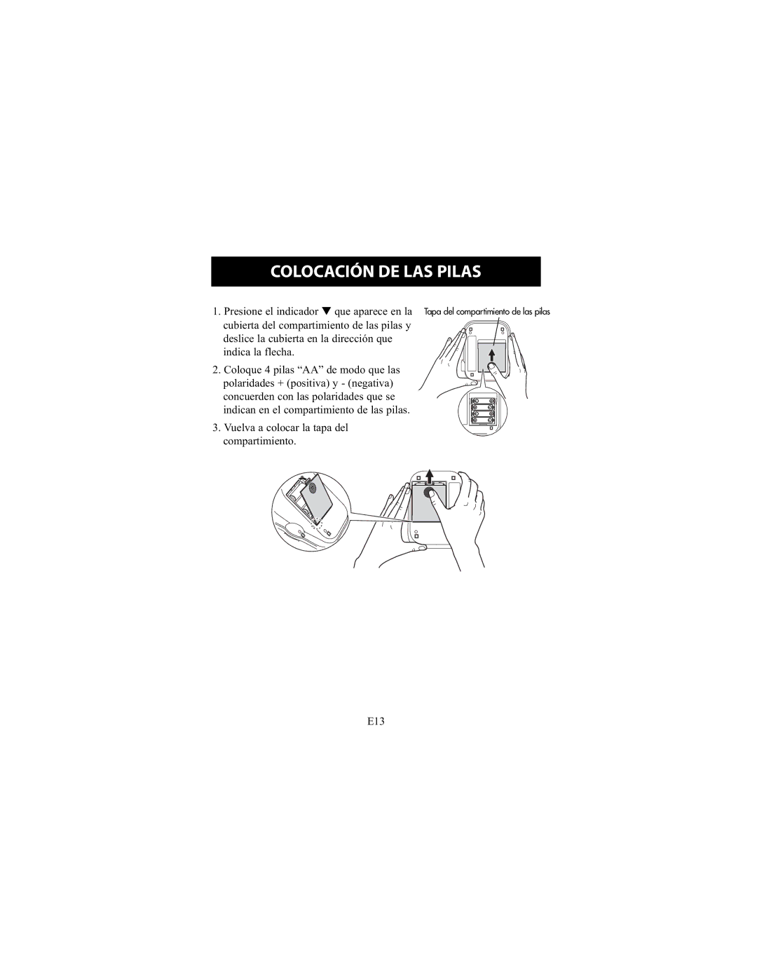 Omron Healthcare HEM-711DLX instruction manual Colocación DE LAS Pilas 