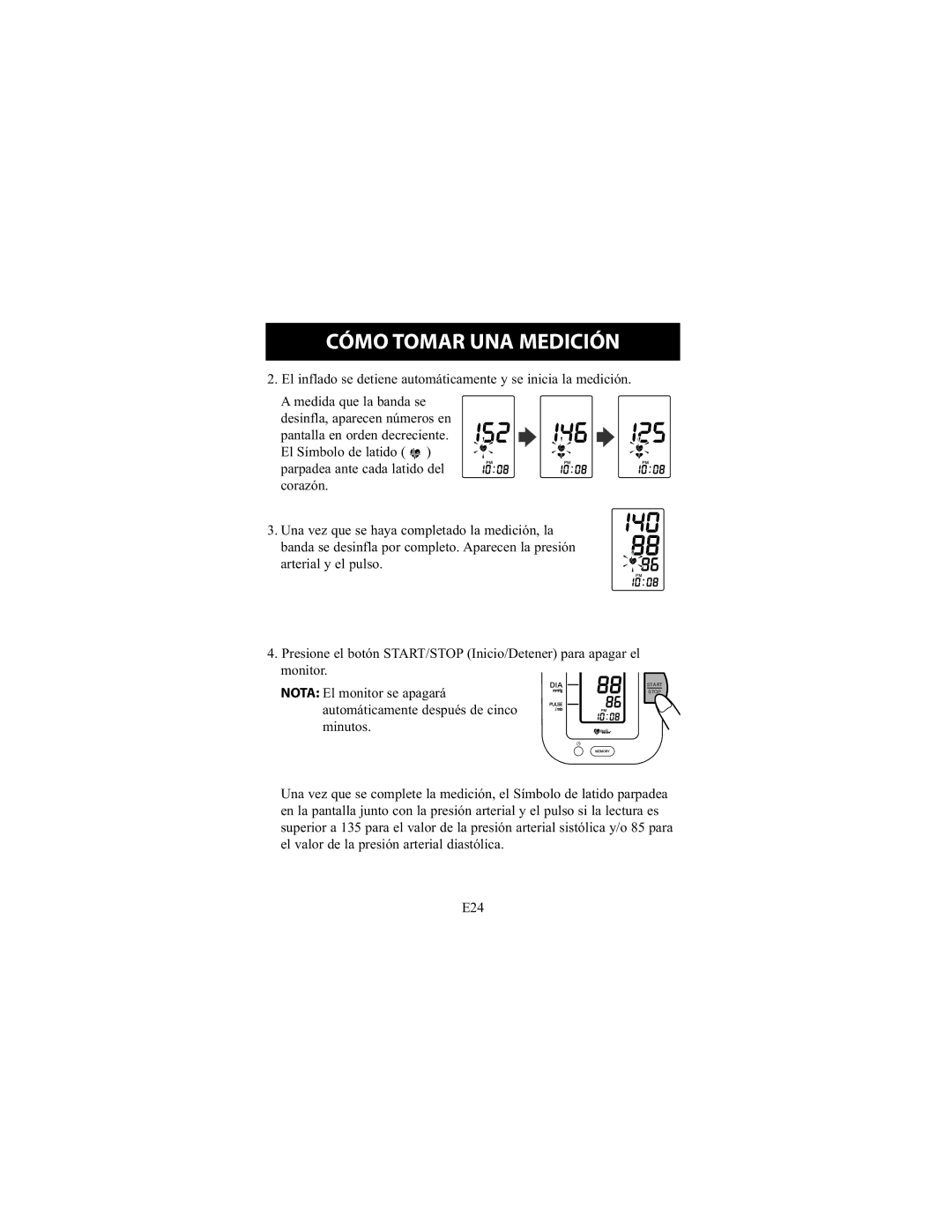 Omron Healthcare HEM-711DLX instruction manual Cómo Tomar UNA Medición 