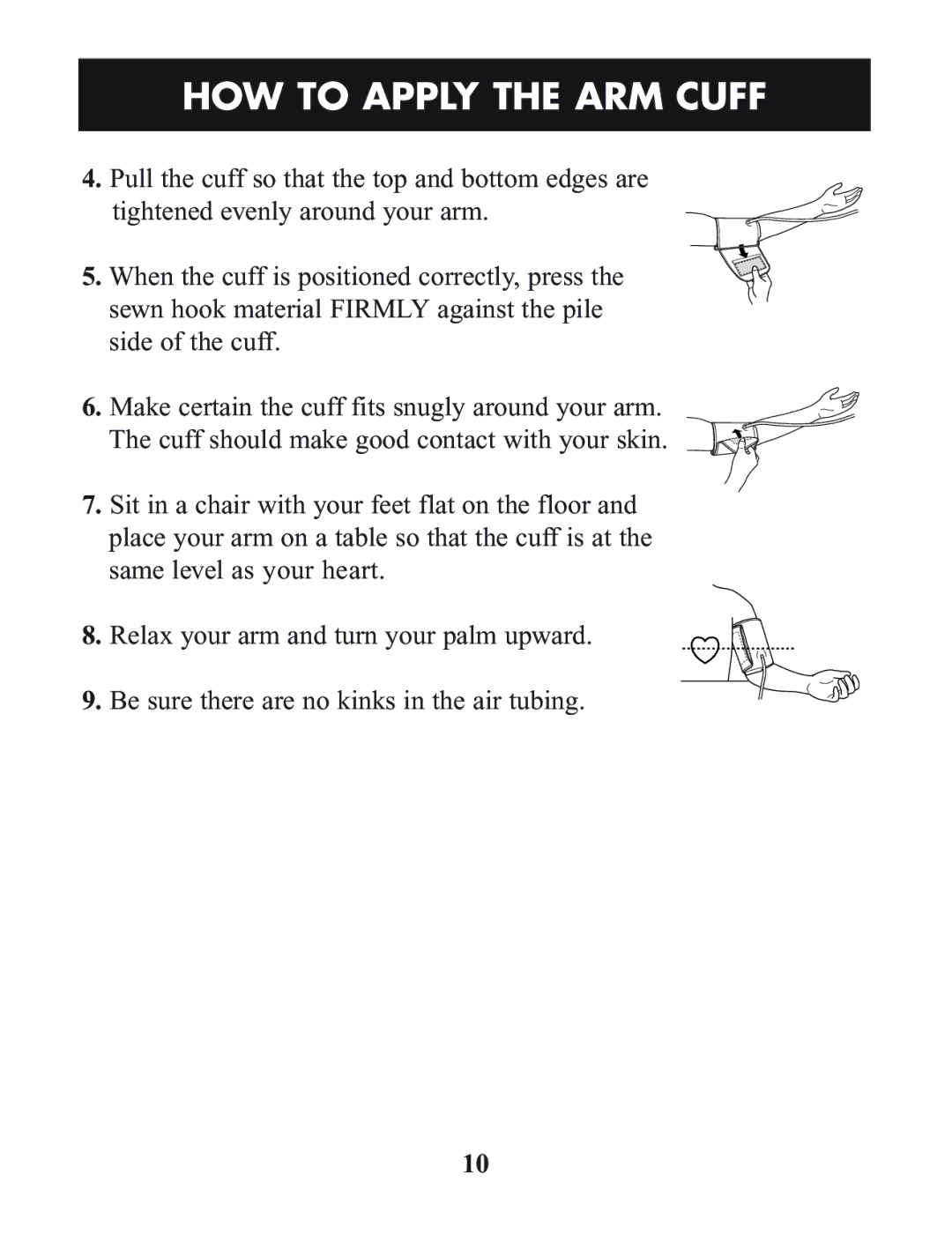 Omron Healthcare HEM-712C manual HOW to Apply the ARM Cuff 