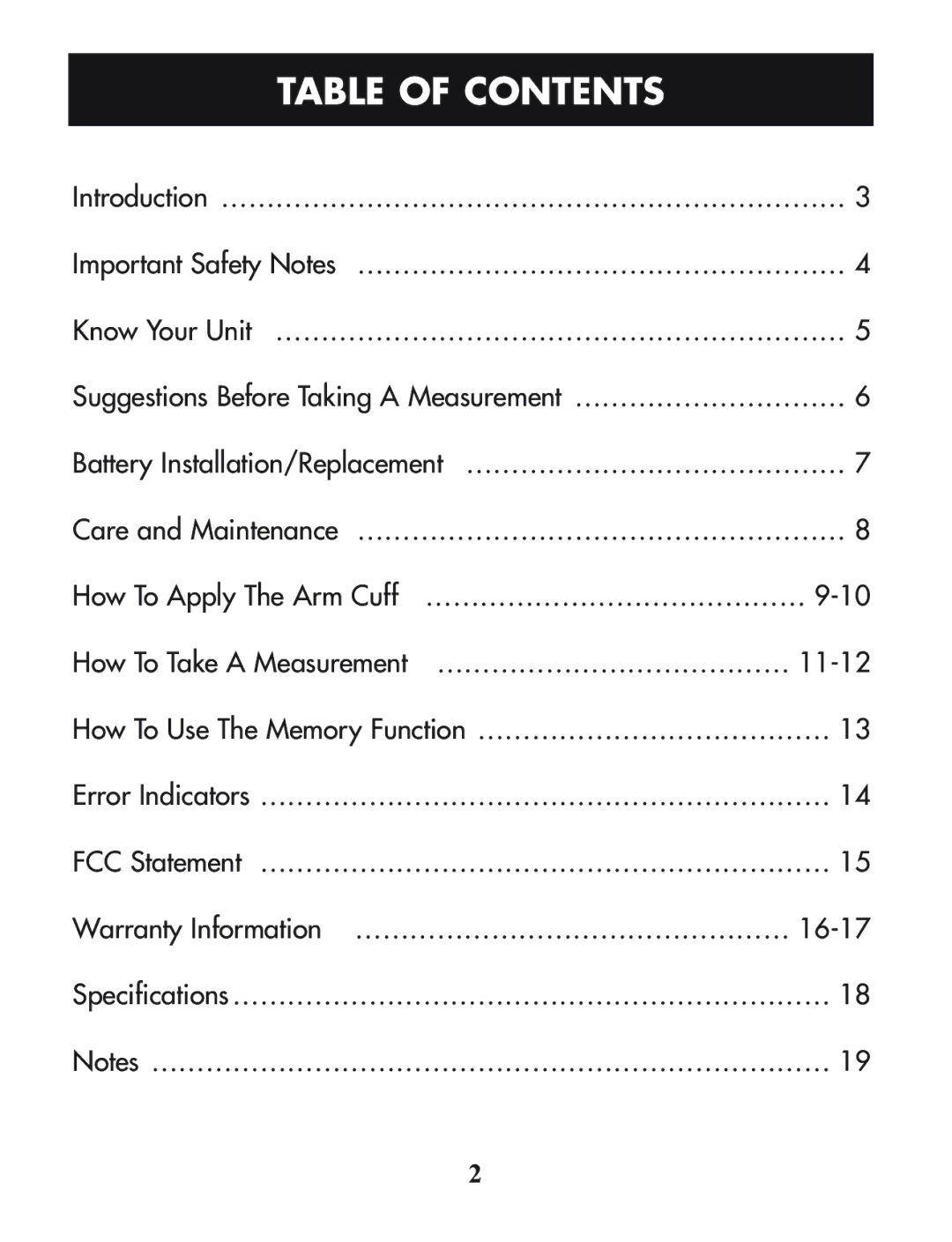 Omron Healthcare HEM-712C manual Table of Contents 