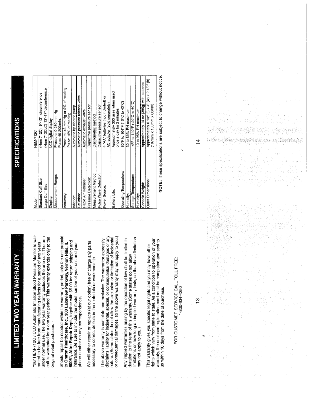 Omron Healthcare HEM-712CLC manual 