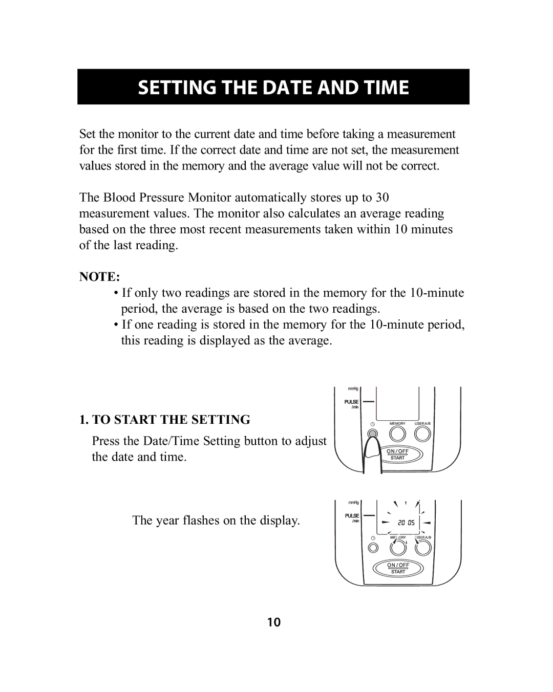 Omron Healthcare HEM-741CREL manual Setting the Date and Time, To Start the Setting 