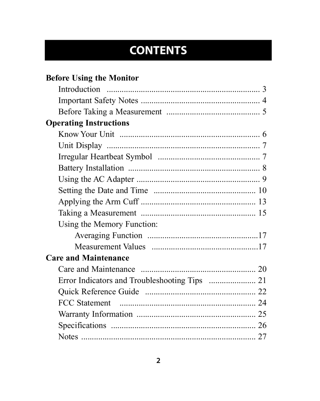 Omron Healthcare HEM-741CREL manual Contents 