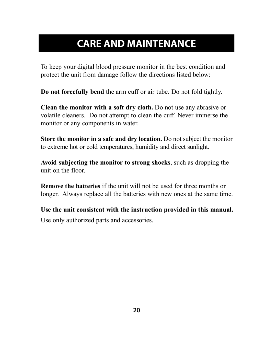 Omron Healthcare HEM-741CREL manual Care and Maintenance 