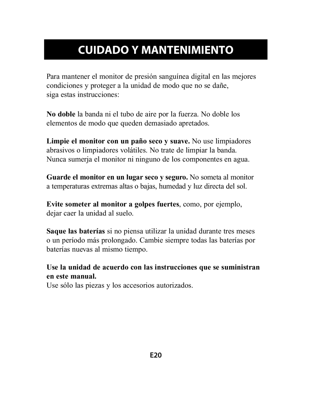 Omron Healthcare HEM-741CREL manual Cuidado Y Mantenimiento 