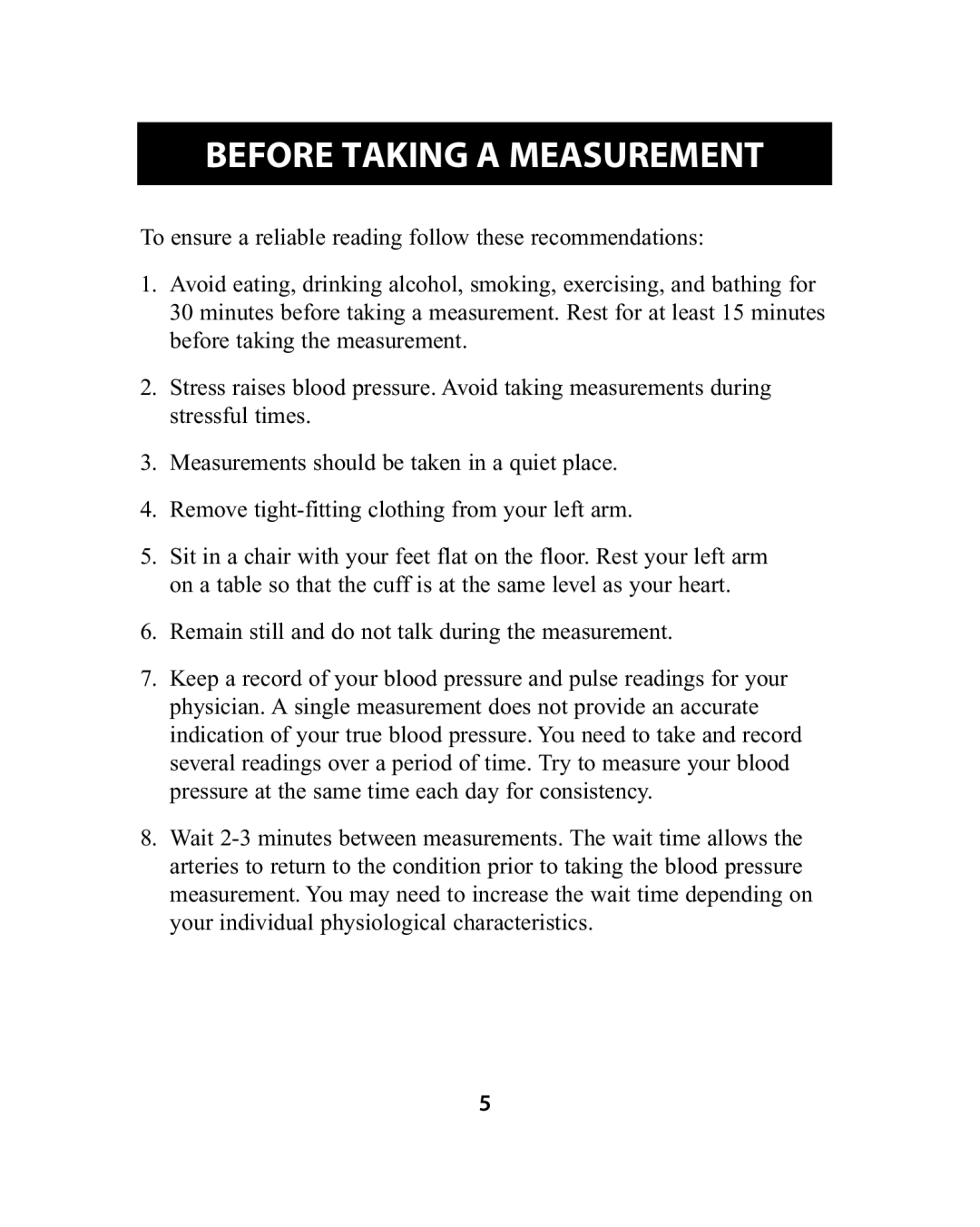 Omron Healthcare HEM-741CREL manual Before Taking a Measurement 