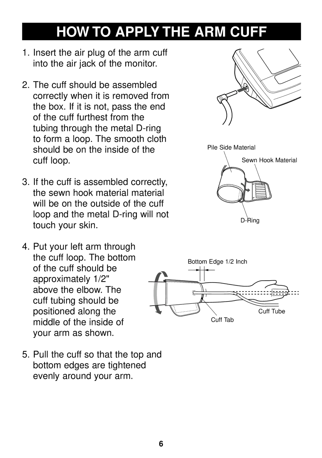 Omron Healthcare HEM-757 manual HOW to Apply the ARM Cuff 