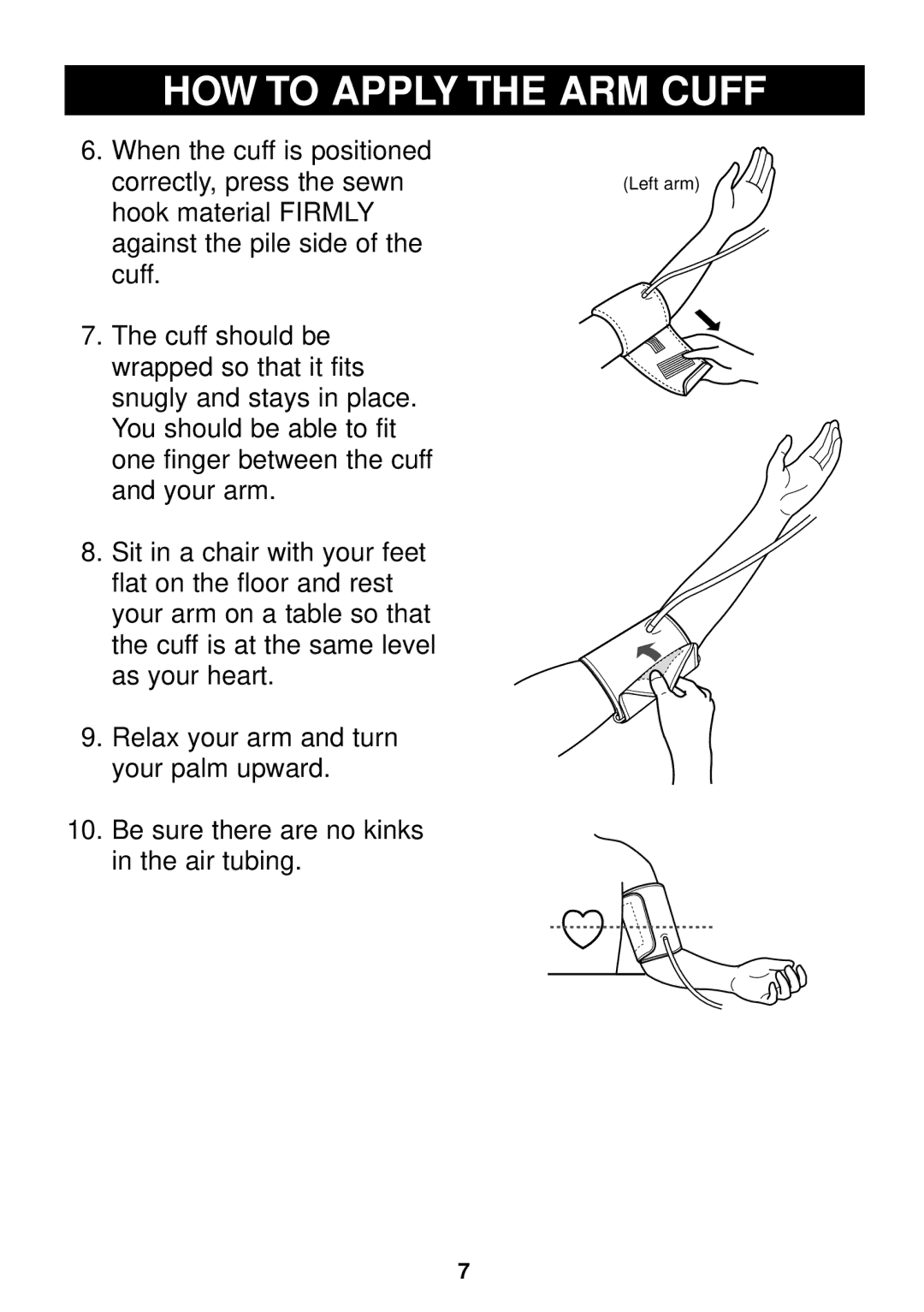 Omron Healthcare HEM-757 manual HOW to Apply the ARM Cuff 