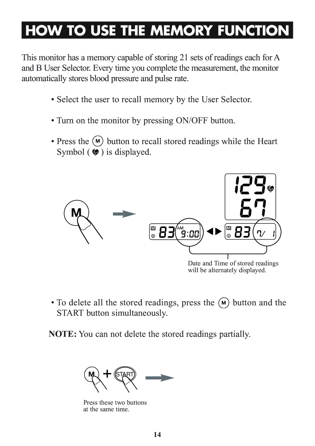 Omron Healthcare HEM-773AC manual HOW to USE the Memory Function 