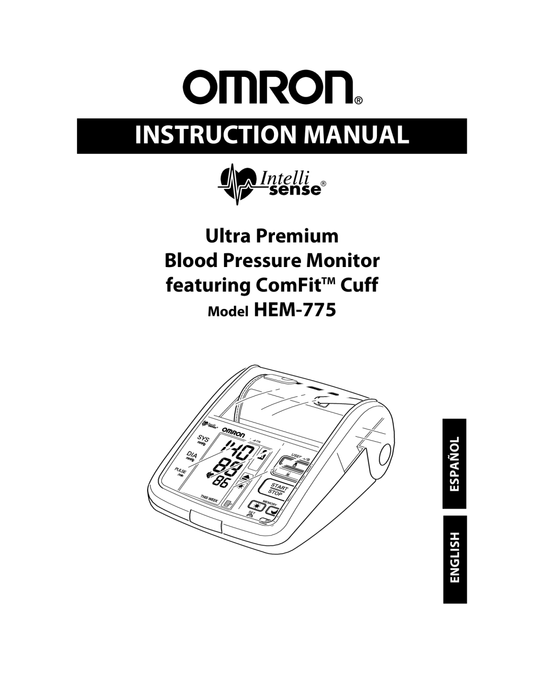 Omron Healthcare HEM-775 instruction manual English Español 