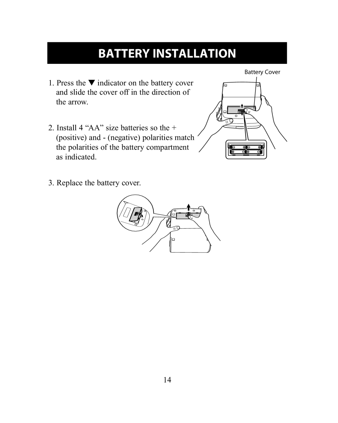 Omron Healthcare HEM-775 instruction manual Battery Installation 