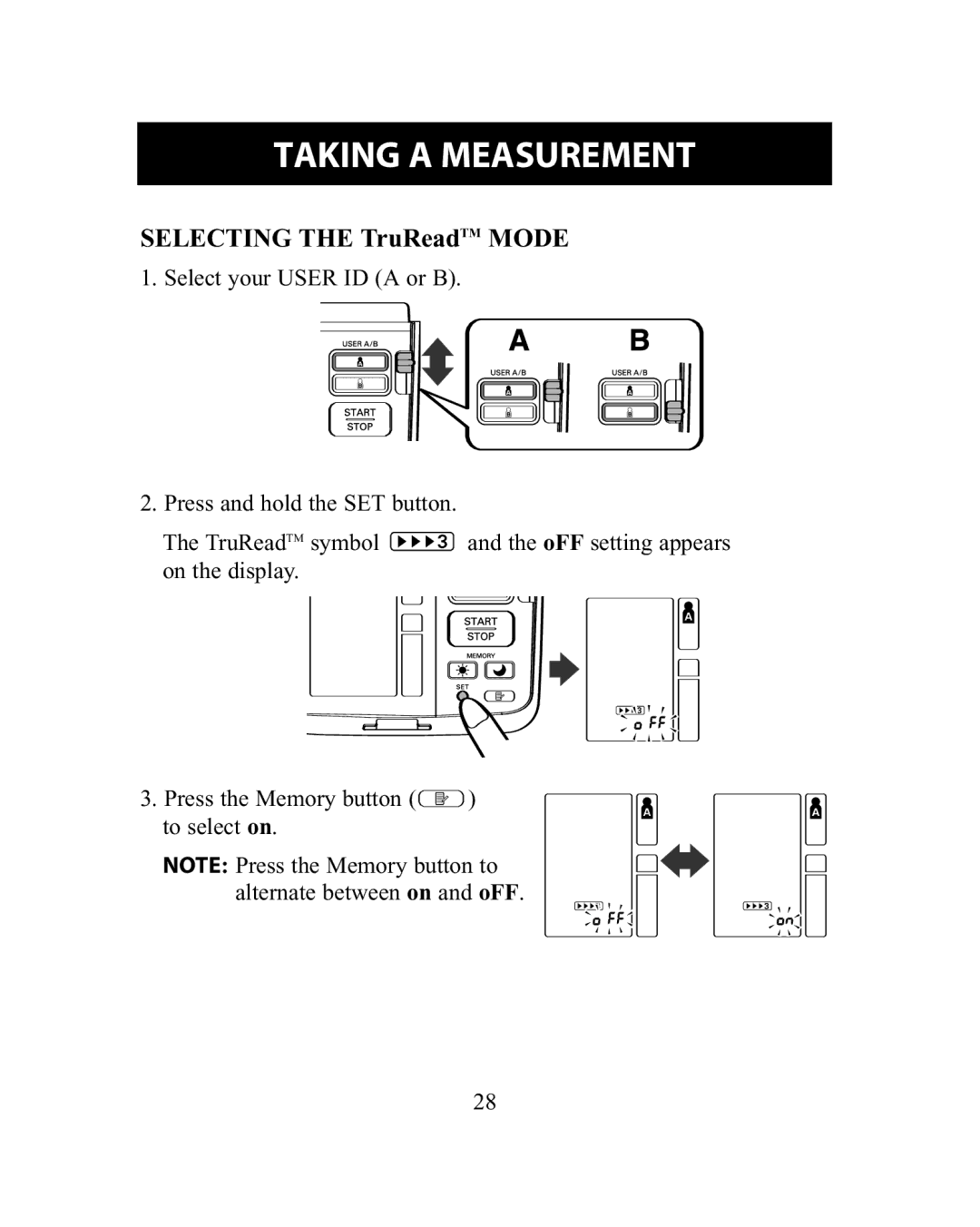 Omron Healthcare HEM-775 instruction manual Selecting the TruReadTM Mode 