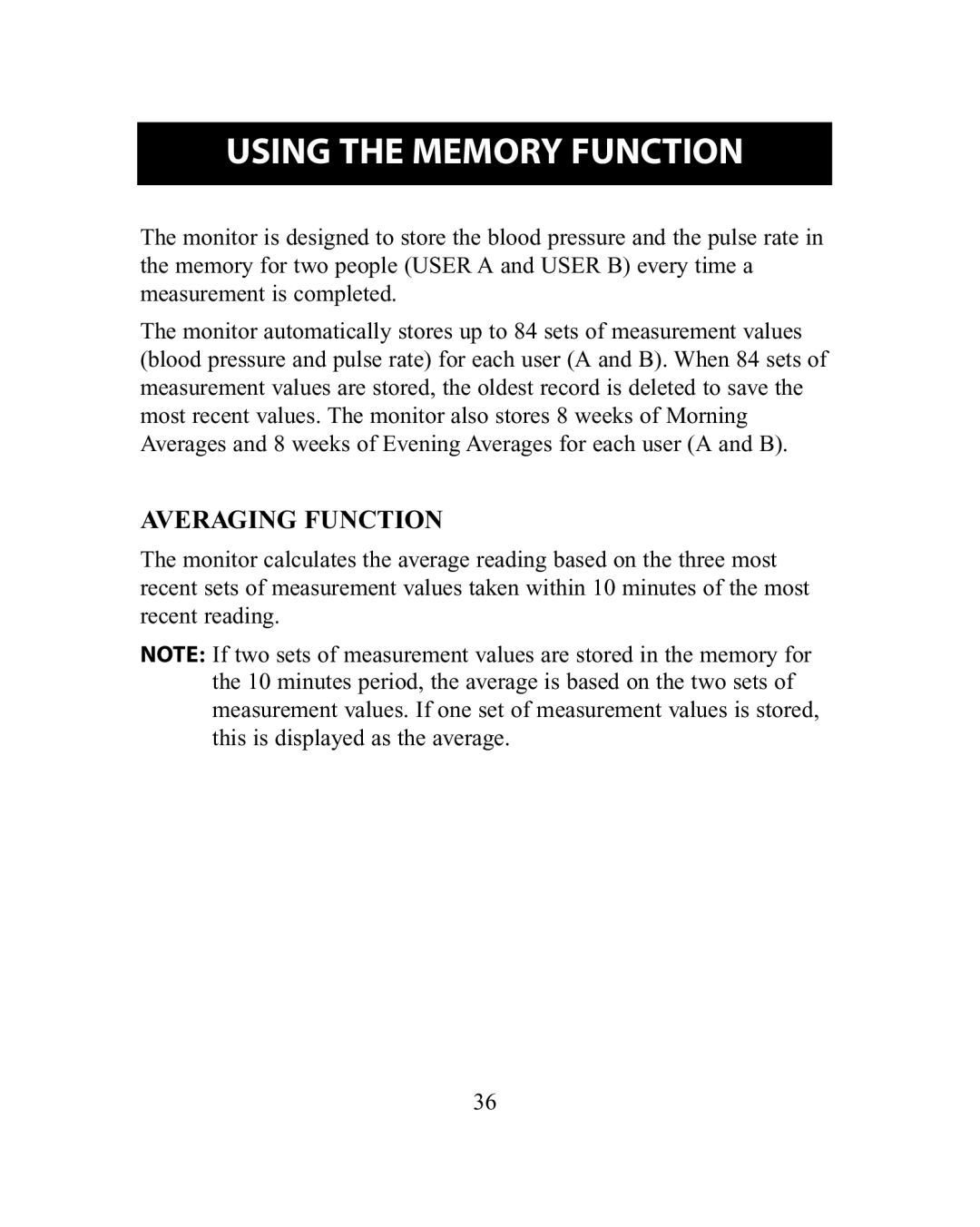 Omron Healthcare HEM-775 instruction manual Using the Memory Function, Averaging Function 