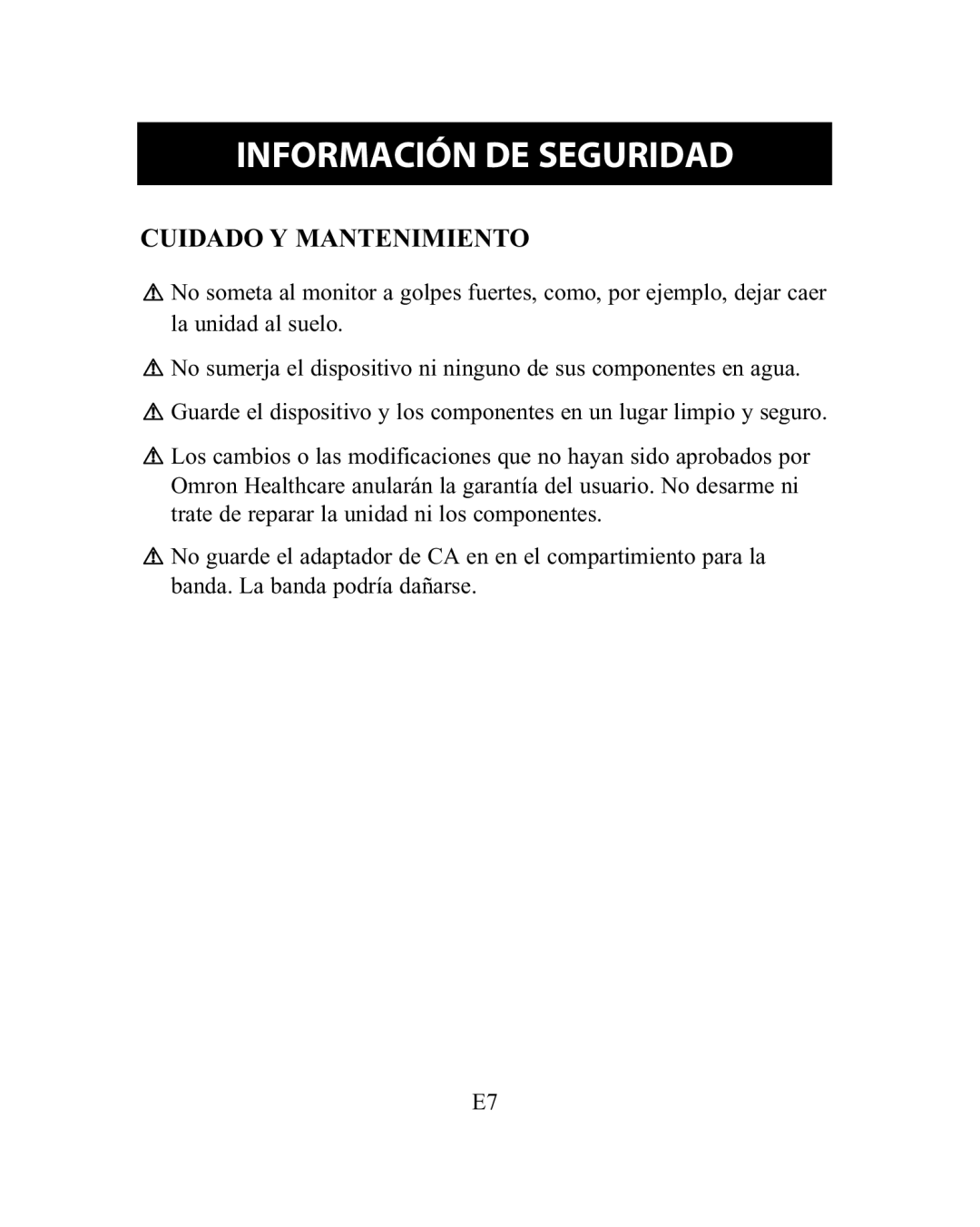 Omron Healthcare HEM-775 instruction manual Cuidado Y Mantenimiento 