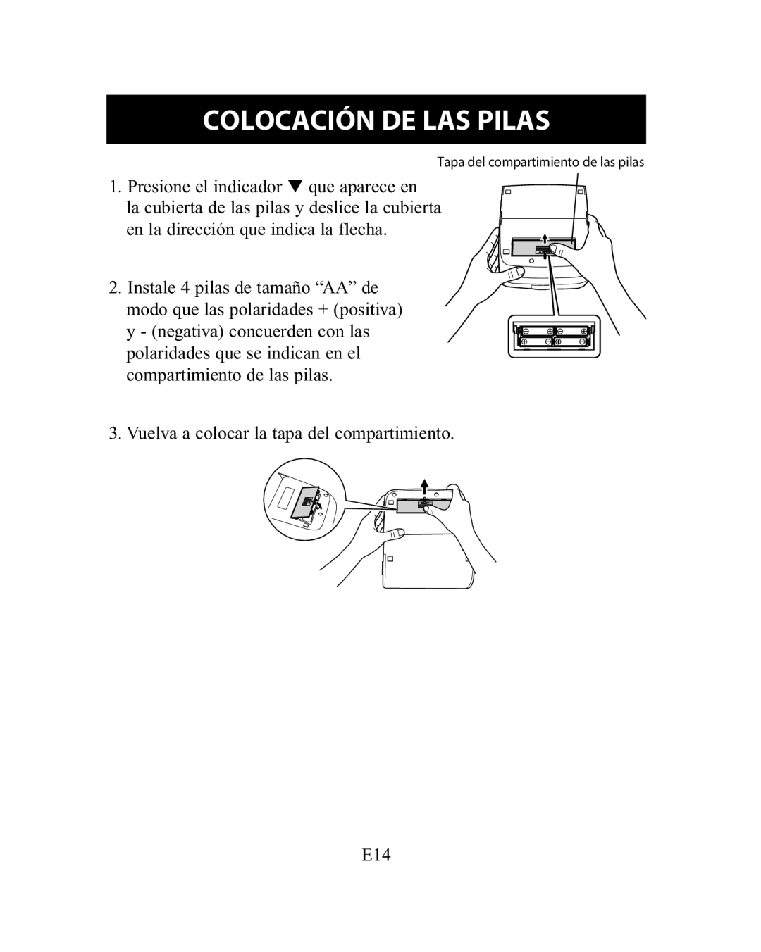 Omron Healthcare HEM-775 instruction manual Colocación DE LAS Pilas 