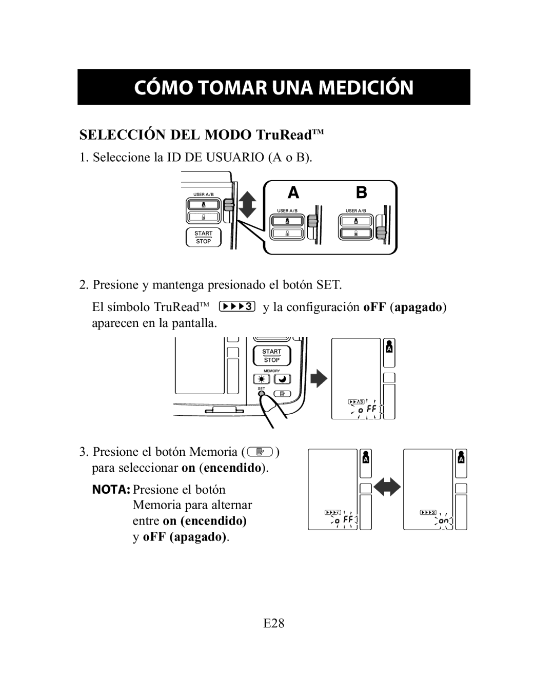 Omron Healthcare HEM-775 instruction manual Selección DEL Modo TruReadTM 