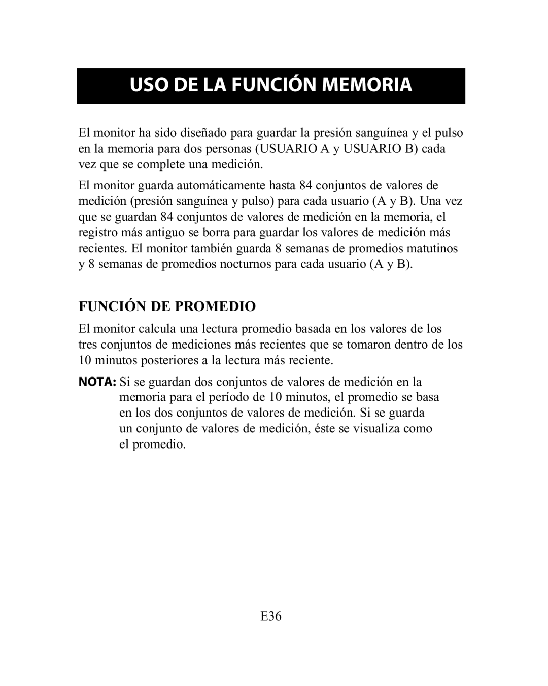 Omron Healthcare HEM-775 instruction manual USO DE LA Función Memoria, Función DE Promedio 