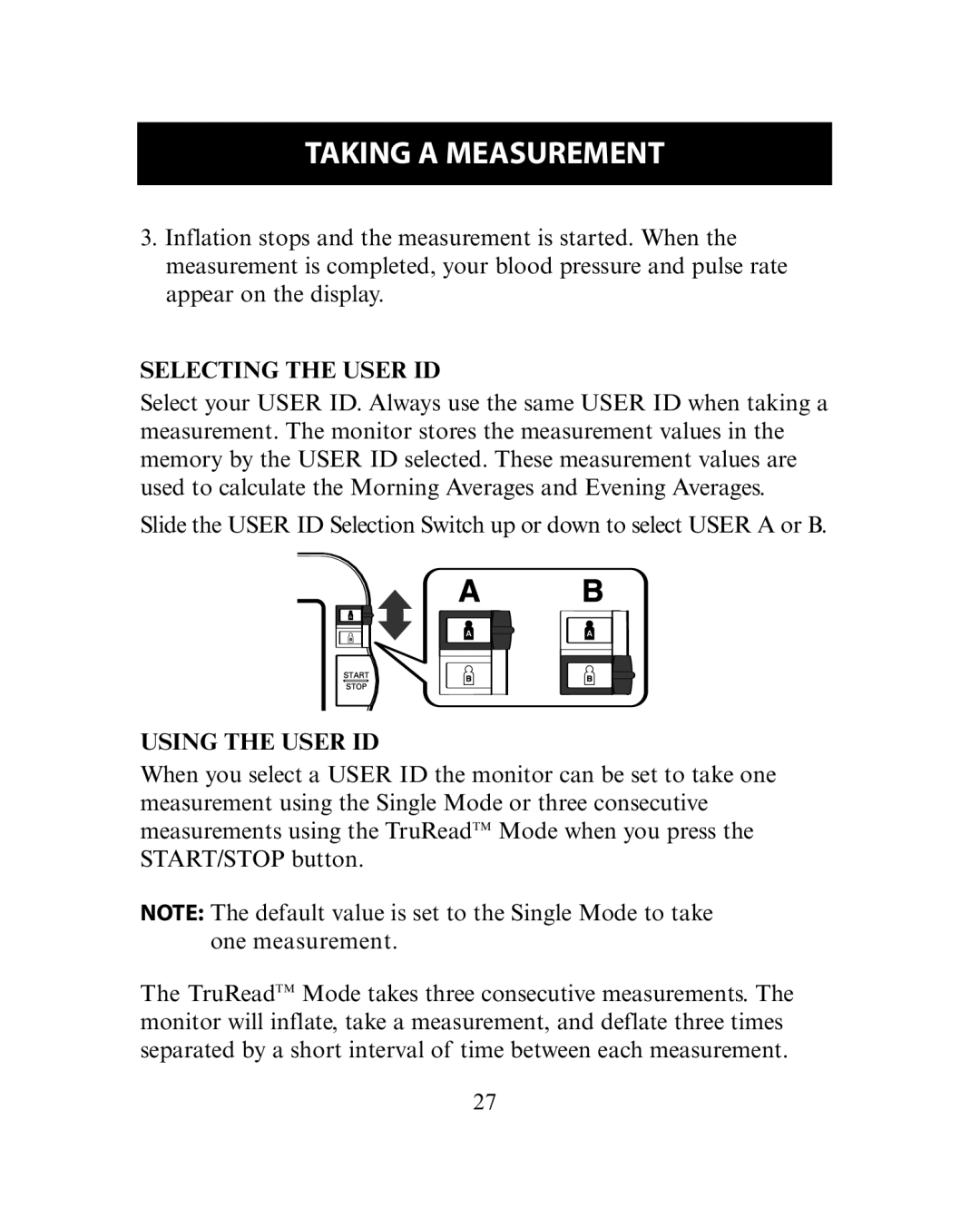 Omron Healthcare HEM-780 instruction manual Selecting the User ID, Using the User ID 