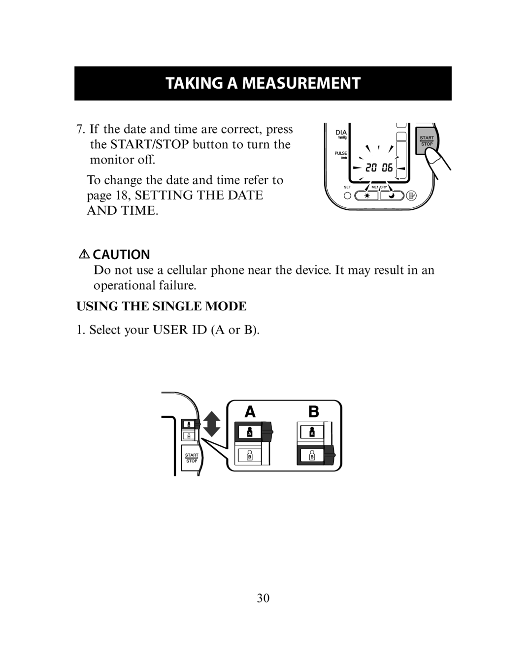 Omron Healthcare HEM-780 instruction manual Using the Single Mode 