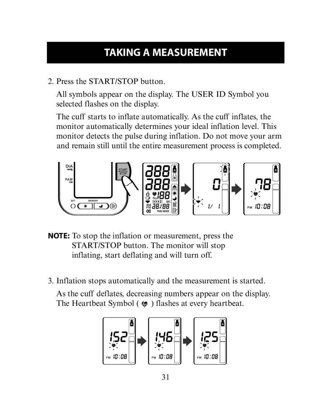 Omron Healthcare HEM-780 instruction manual Taking a Measurement 