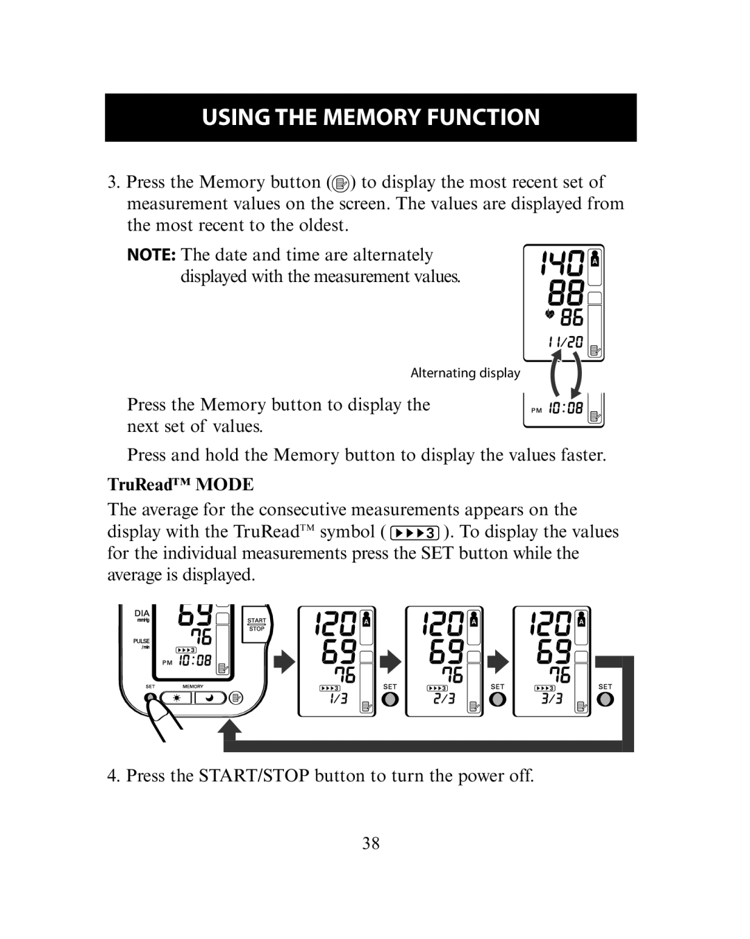 Omron Healthcare HEM-780 instruction manual TruRead Mode 