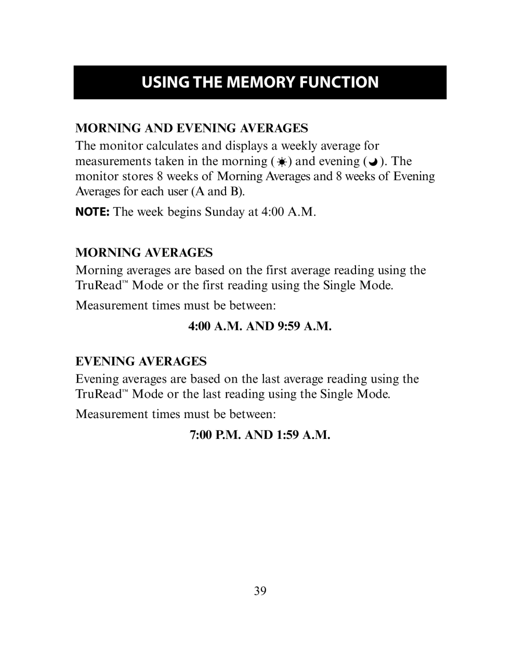 Omron Healthcare HEM-780 Morning and Evening Averages, Morning Averages, 400 A.M. and 959 A.M, 700 P.M. and 159 A.M 