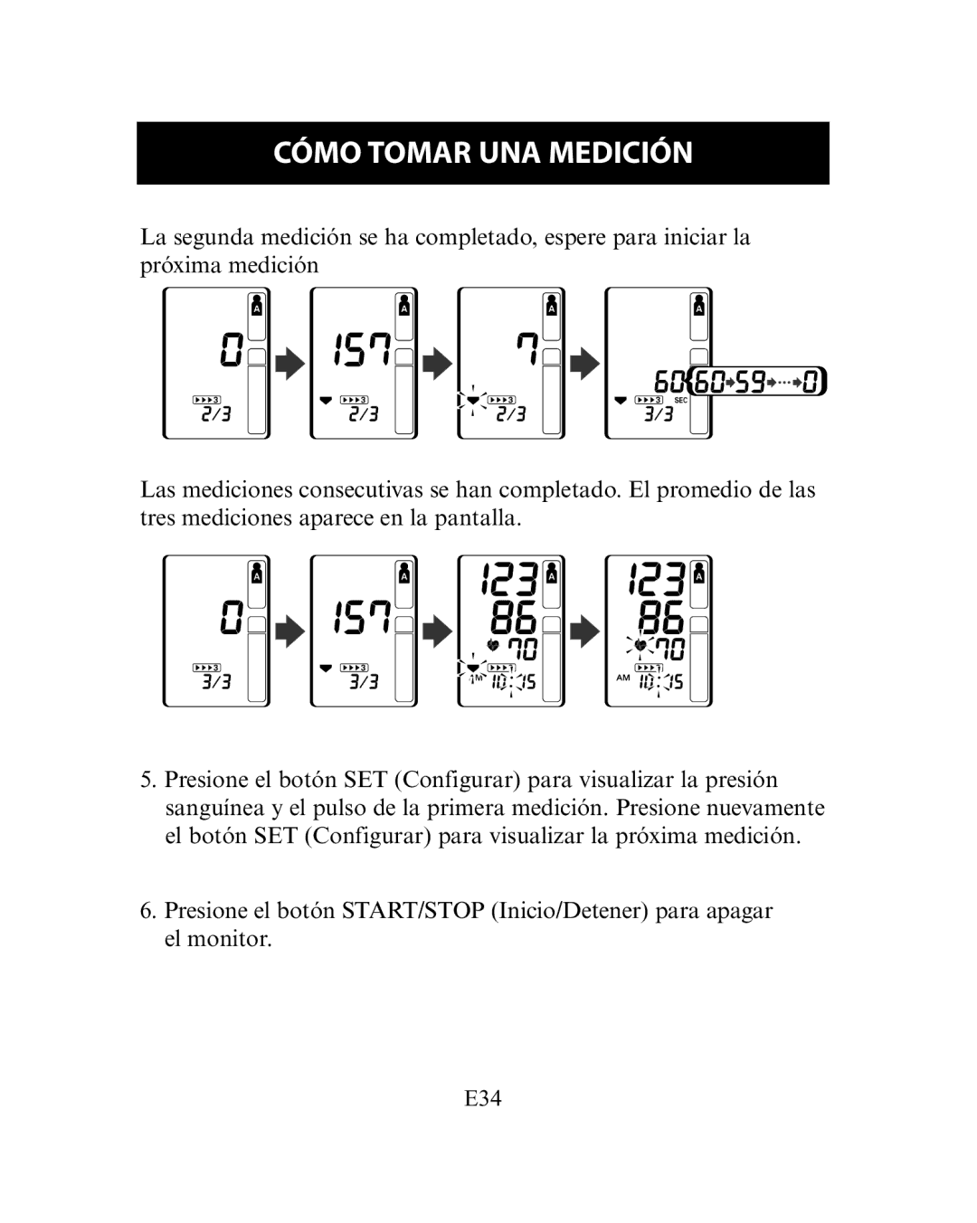 Omron Healthcare HEM-780 instruction manual Cómo Tomar UNA Medición 