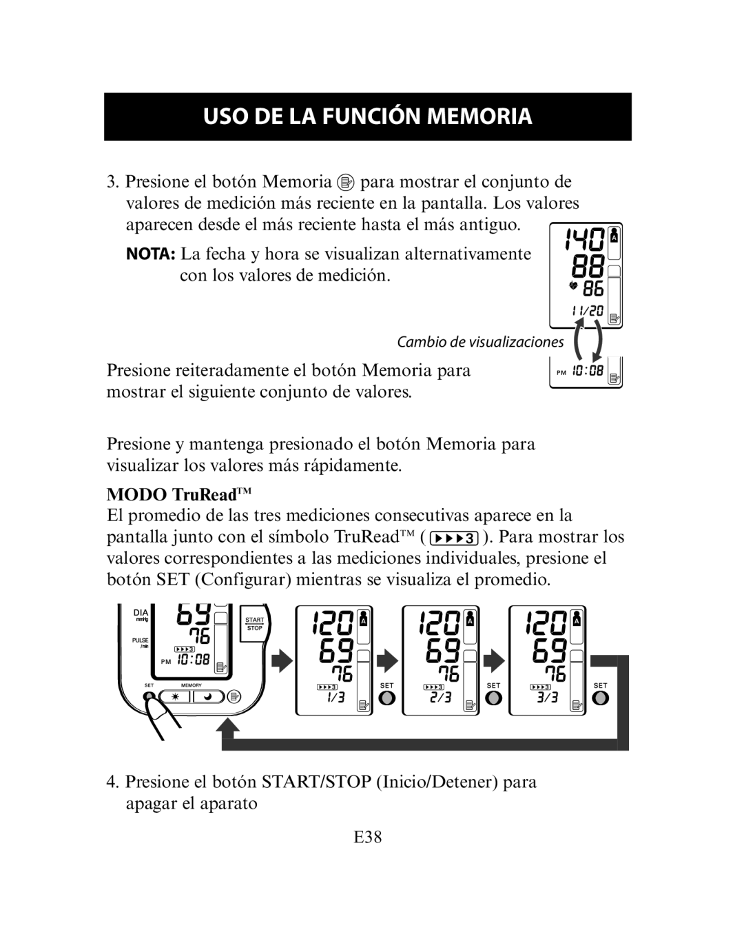 Omron Healthcare HEM-780 instruction manual Modo TruReadTM 