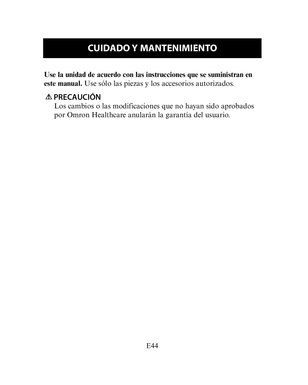 Omron Healthcare HEM-780 instruction manual Cuidado Y Mantenimiento 