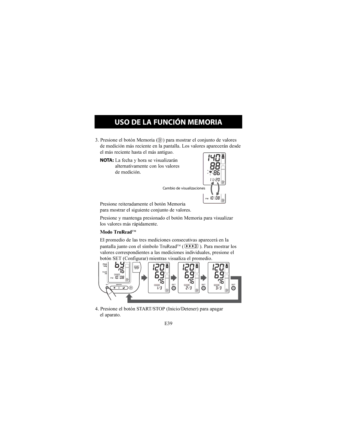 Omron Healthcare HEM-790IT instruction manual Modo TruReadTM 